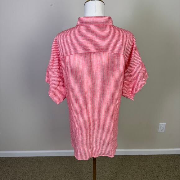 Lauren Ralph Lauren Tie Front Linen Button Up Shirt US Women's 1X Plus - Picture 5 of 7